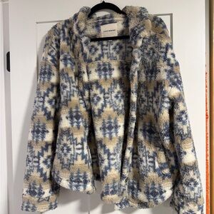 Lucky Brand Blue and Cream Teddy Jacket